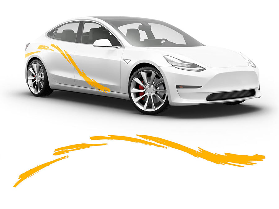 3M Sunflower Yellow Curves Body Graphic~Full Side Auto Decal Kit~0