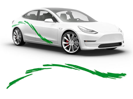 3M Bright Green Curves Body Graphic~Full Side Auto Decal Kit~0