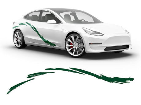 3M Dark Green Curves Body Graphic~Full Side Auto Decal Kit~0