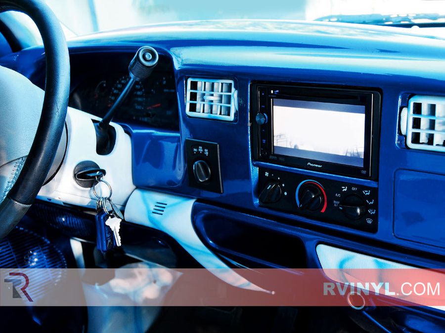 Custom Blue Dash Kit Vinyl Wrap