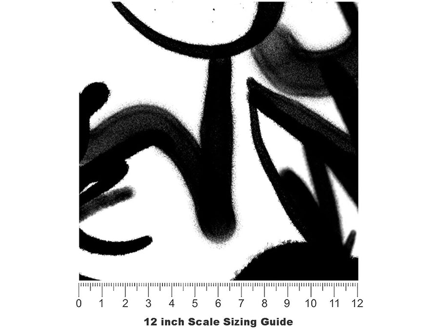 Cut and Run Graffiti Vinyl Film Pattern Size 12 inch Scale~Rwraps Cut and Run Graffiti Sizing Chart~2