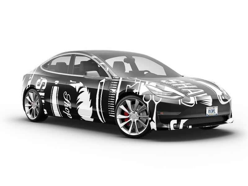 Cut Up Barber Vehicle Vinyl Wrap