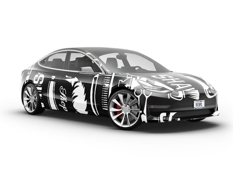 Cut Up Barber Vehicle Vinyl Wrap