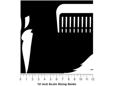 Cut Up Barber Vinyl Film Pattern Size 12 inch Scale~Rwraps Cut Up Barber Sizing Chart~2