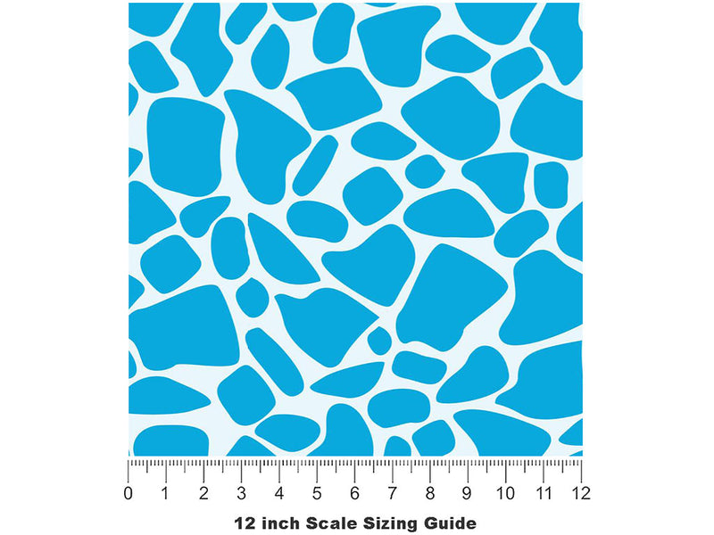 Cyan  Cobblestone Vinyl Film Pattern Size 12 inch Scale~Rwraps Cyan  Cobblestone Sizing Chart~3