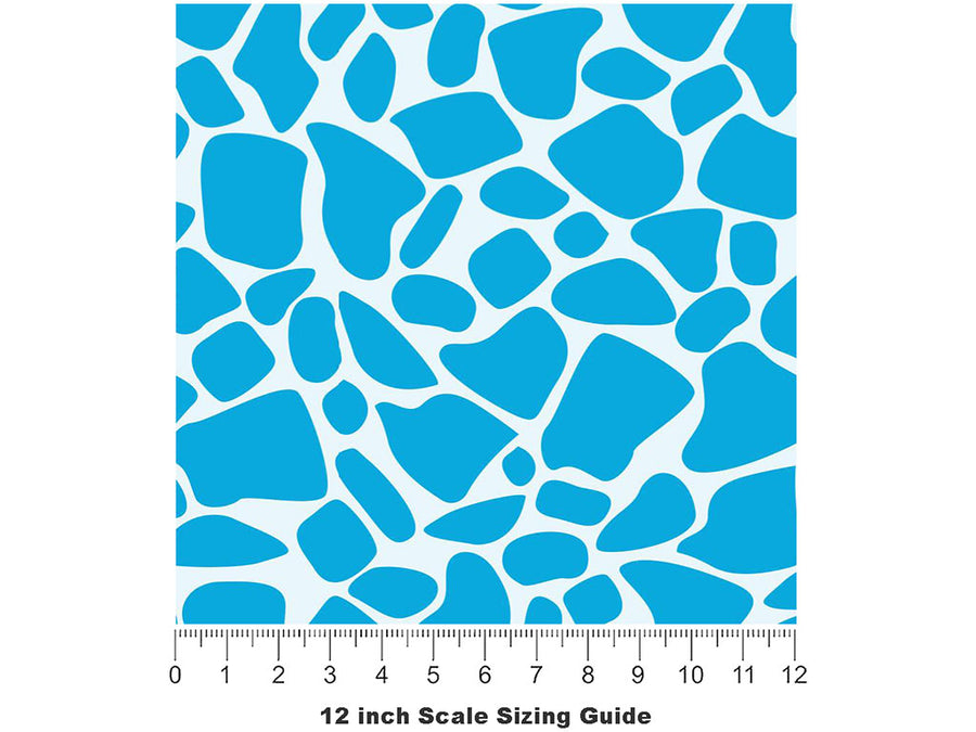 Cyan  Cobblestone Vinyl Film Pattern Size 12 inch Scale~Rwraps Cyan  Cobblestone Sizing Chart~3
