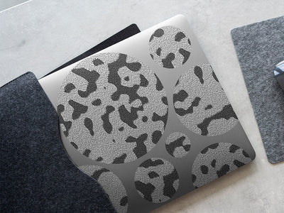 cyber gray cowhide cow animal print DIY Laptop Stickers