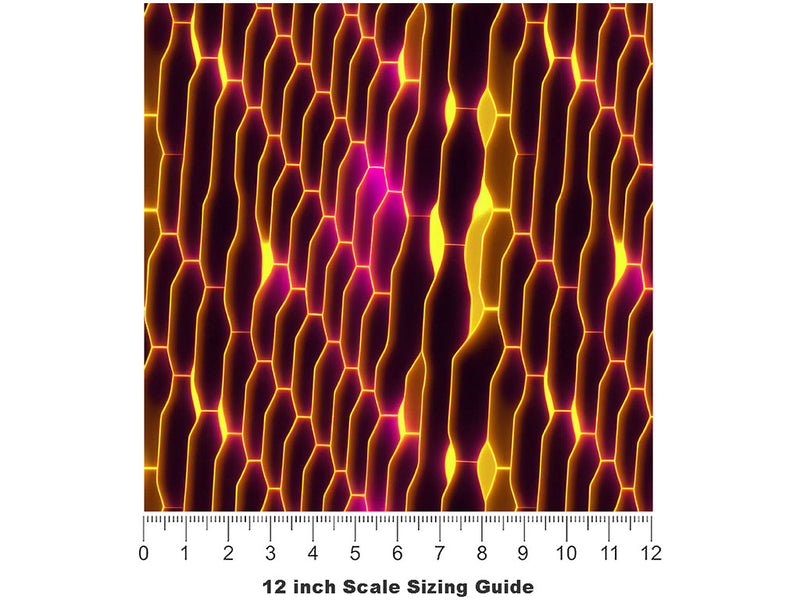 Cyberpunk Honeycomb Science Fiction Vinyl Film Pattern Size 12 inch Scale~Rwraps Cyberpunk Honeycomb Science Fiction Sizing Chart~2