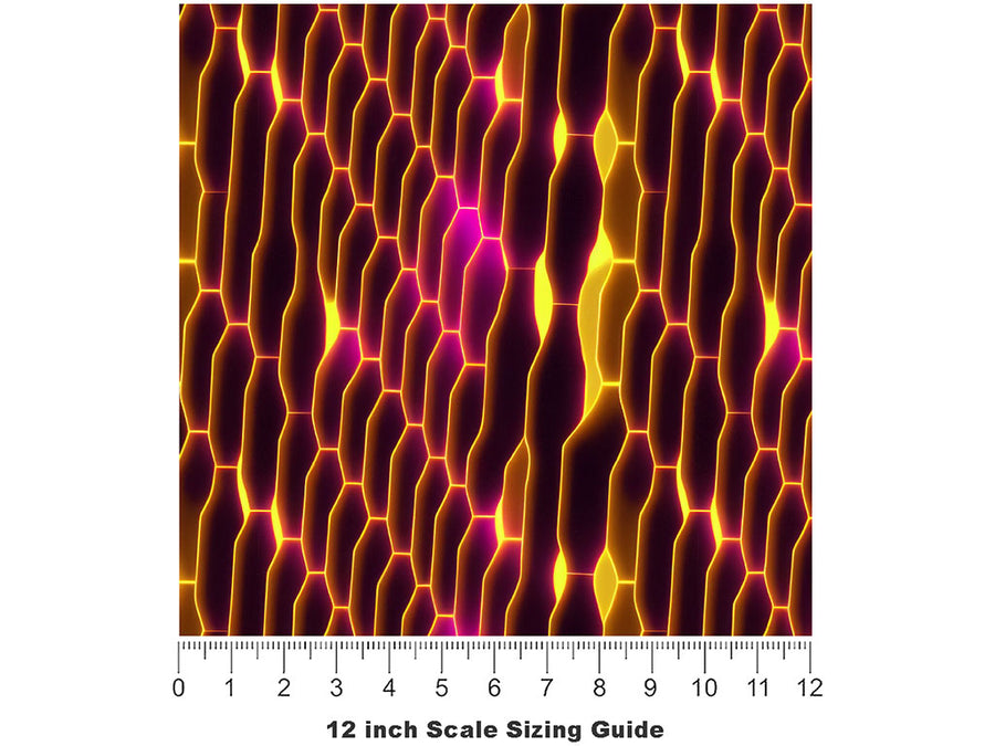 Cyberpunk Honeycomb Science Fiction Vinyl Film Pattern Size 12 inch Scale~Rwraps Cyberpunk Honeycomb Science Fiction Sizing Chart~2