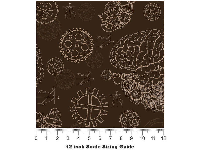 Cyborg Mindset Steampunk Vinyl Film Pattern Size 12 inch Scale~Rwraps Cyborg Mindset Steampunk Sizing Chart~2