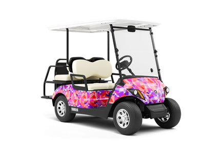 Cyclamen Sensation Mosaic Wrapped Golf Cart