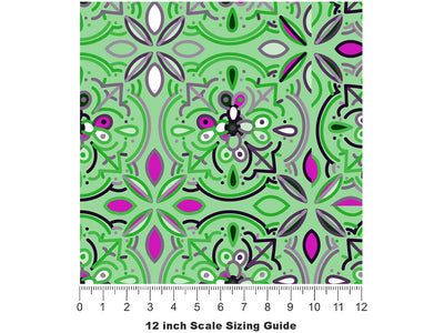 Cymbidium Orchid Tile Vinyl Film Pattern Size 12 inch Scale~Rwraps Cymbidium Orchid Tile Sizing Chart~3
