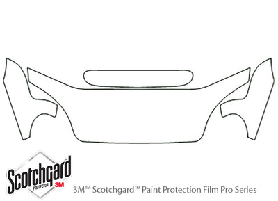lanos 3M Clear Bra Hood Precut PPF Diagram