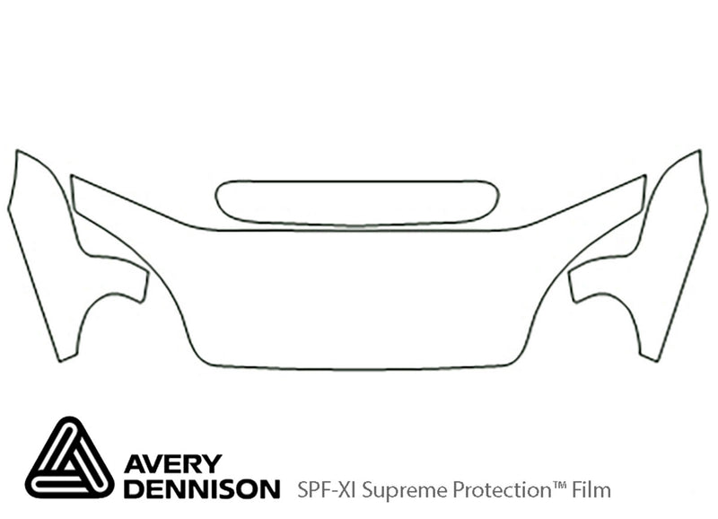 lanos Avery Dennison Clear Bra Hood Precut PPF Diagram