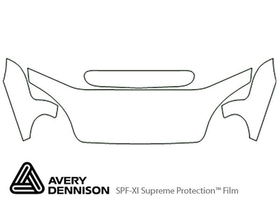 lanos Avery Dennison Clear Bra Hood Precut PPF Diagram