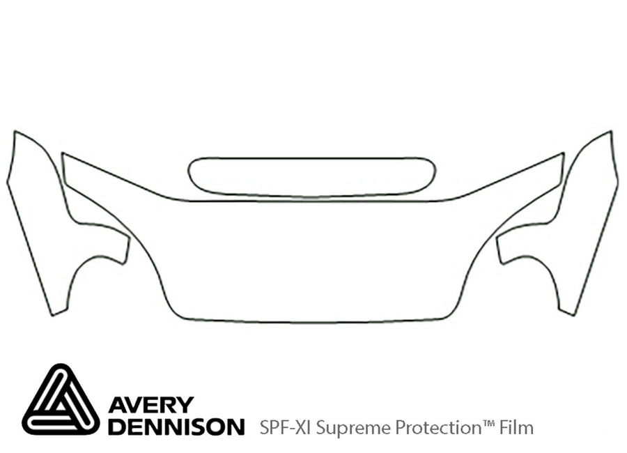 lanos Avery Dennison Clear Bra Hood Precut PPF Diagram