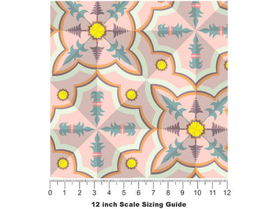 Dahlia Tile Vinyl Film Pattern Size 12 inch Scale~Rwraps Dahlia Tile Sizing Chart~3