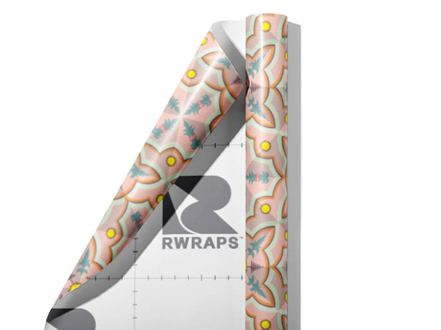 Dahlia Tile Wrap Film Sheets~Rwraps Series 914 Dahlia Tile Scrolled Sheet~4