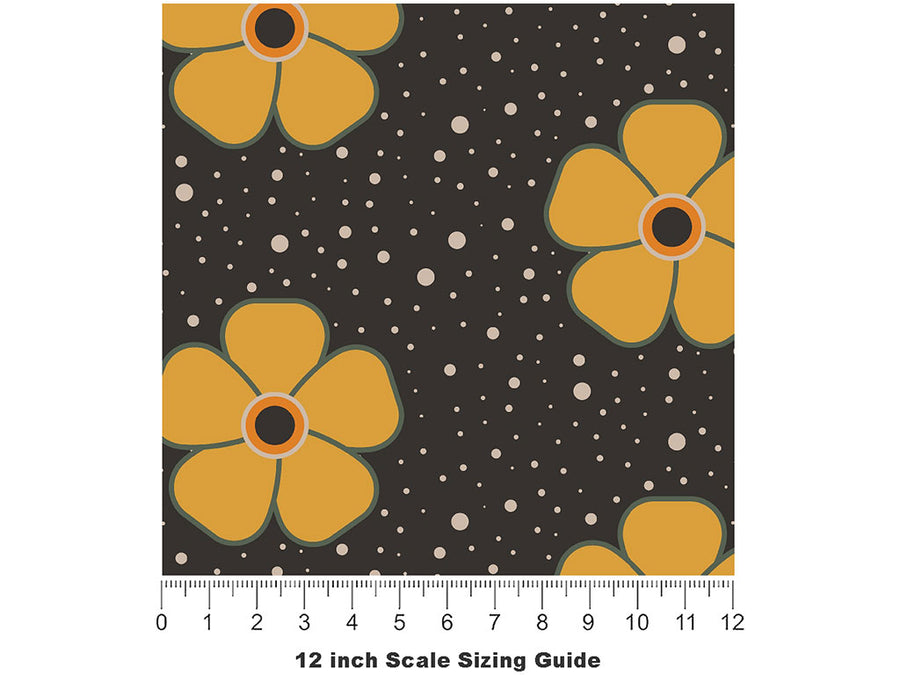 Daisy Daisy Retro Vinyl Film Pattern Size 12 inch Scale~Rwraps Daisy Daisy Retro Sizing Chart~2