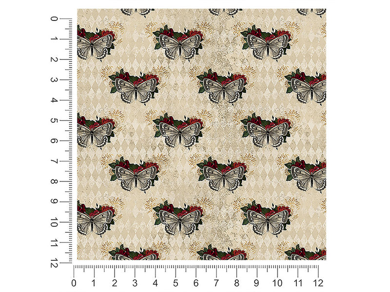 damask moths gothic 1ft x 1ft Craft Sheets