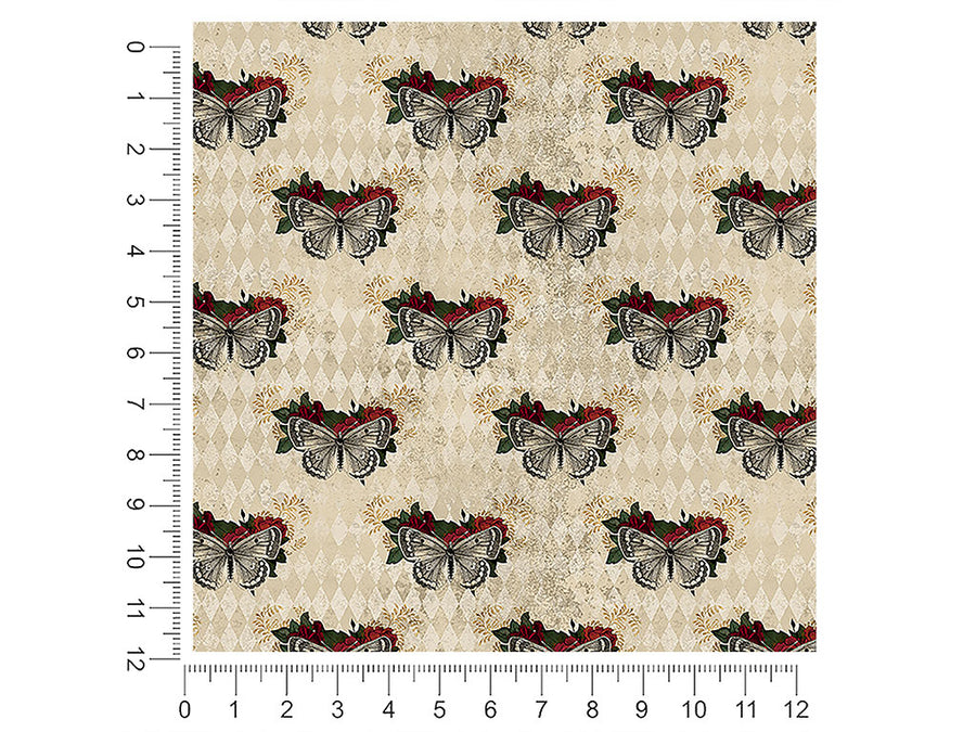 damask moths gothic 1ft x 1ft Craft Sheets