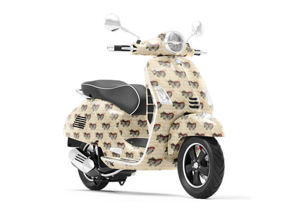 Damask Moths Gothic Vespa Scooter Wrap Film