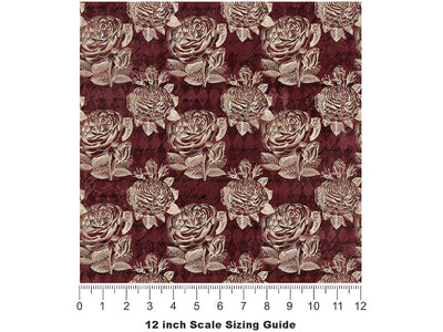 Damask Roses Gothic Vinyl Film Pattern Size 12 inch Scale~Rwraps Damask Roses Gothic Sizing Chart~2