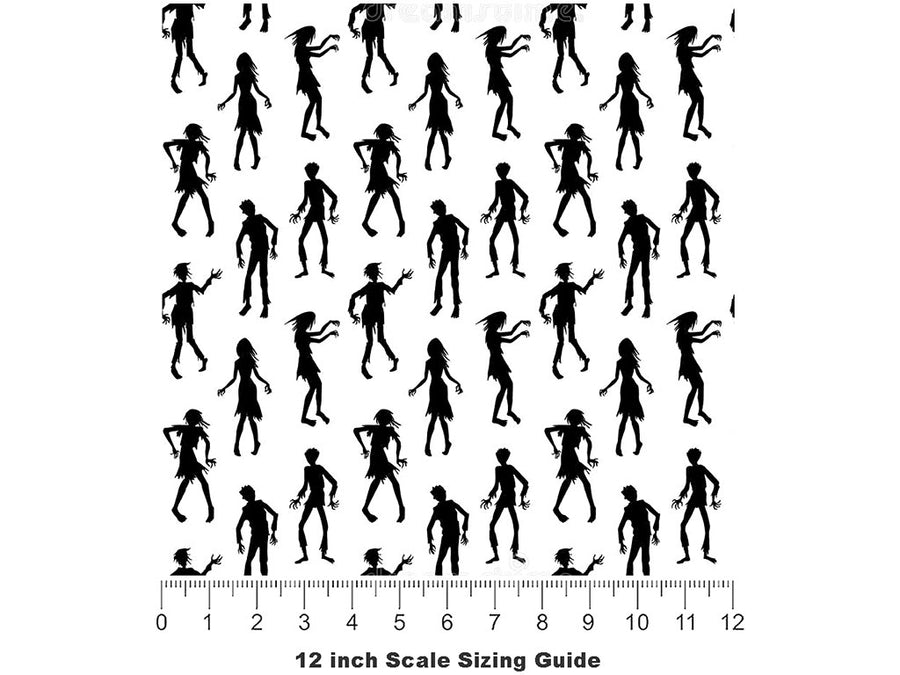 Dancing Dead Zombie Vinyl Film Pattern Size 12 inch Scale~Rwraps Dancing Dead Zombie Sizing Chart~2