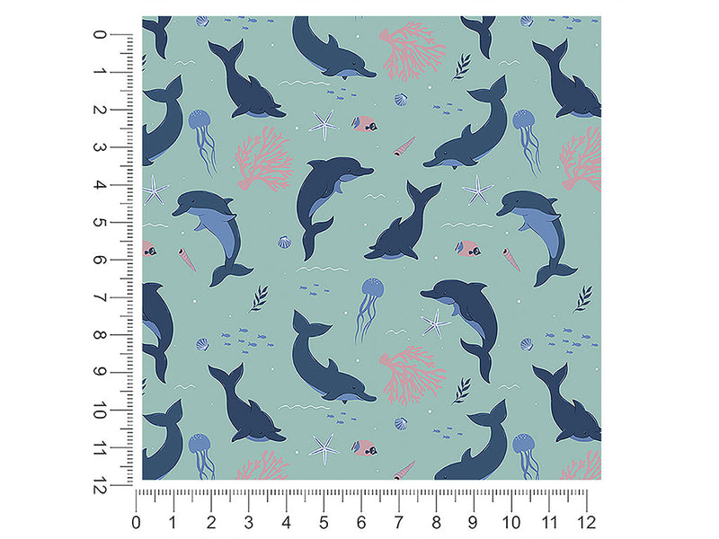dancing dolphins salt water 1ft x 1ft Craft Sheets