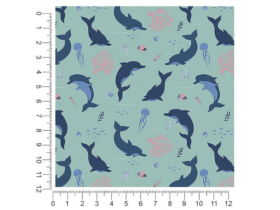 dancing dolphins salt water 1ft x 1ft Craft Sheets