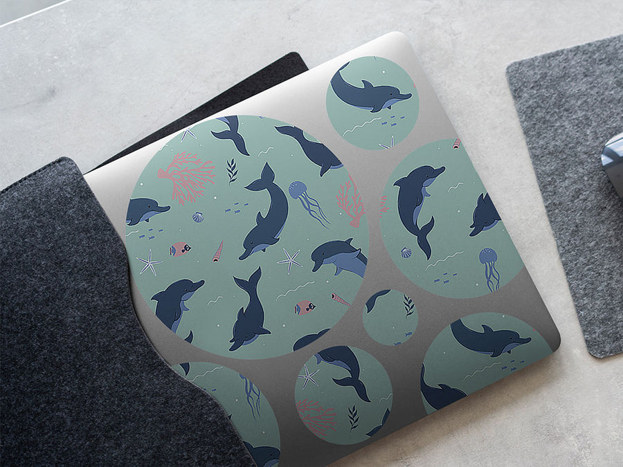 dancing dolphins salt water DIY Laptop Stickers