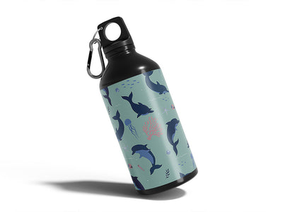 dancing dolphins salt water Water Bottle DIY Stickers