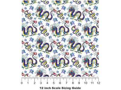 Dancing Serpents Mystic Vinyl Film Pattern Size 12 inch Scale~Rwraps Dancing Serpents Mystic Sizing Chart~2