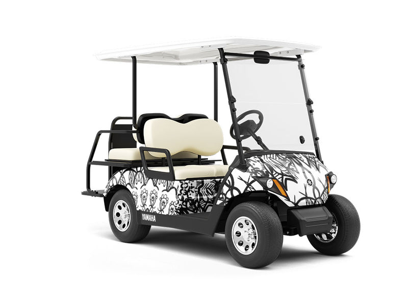 Dancing Spirals Mandala Wrapped Golf Cart
