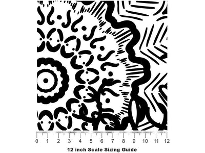 Dancing Spirals Mandala Vinyl Film Pattern Size 12 inch Scale~Rwraps Dancing Spirals Mandala Sizing Chart~2