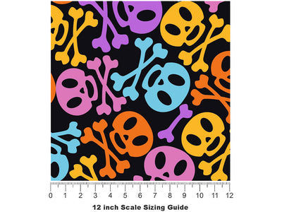 Danger Ahead Halloween Vinyl Film Pattern Size 12 inch Scale~Rwraps Danger Ahead Halloween Sizing Chart~2