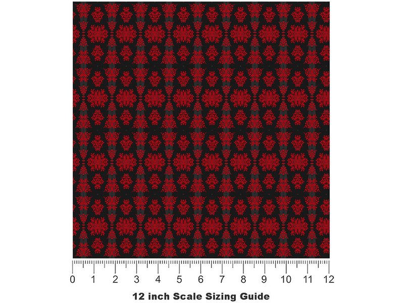Dark Avarice Gothic Vinyl Film Pattern Size 12 inch Scale~Rwraps Dark Avarice Gothic Sizing Chart~2