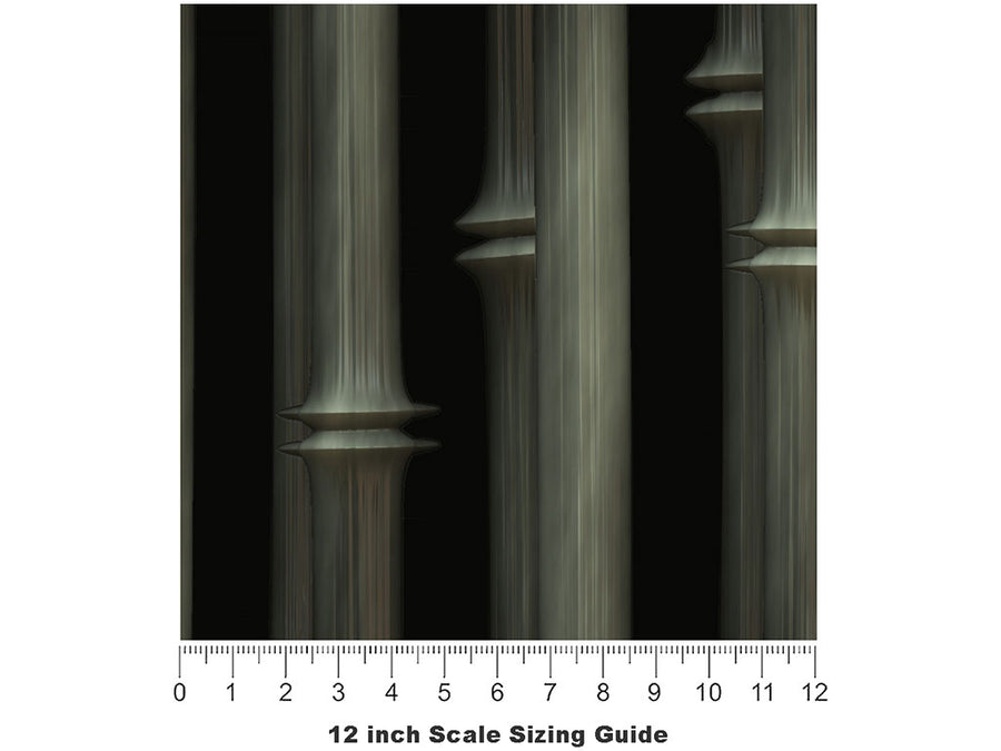 Dark Bambos Bamboo Vinyl Film Pattern Size 12 inch Scale~Rwraps Dark Bambos Bamboo Sizing Chart~2