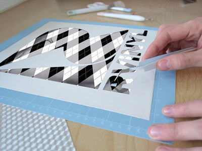dark carbon argyle Easy Weed Craft Vinyl