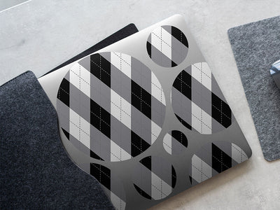 dark carbon argyle DIY Laptop Stickers