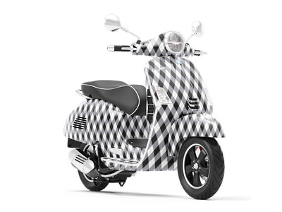 Dark Carbon Argyle Vespa Scooter Wrap Film
