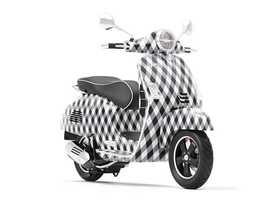 Dark Carbon Argyle Vespa Scooter Wrap Film