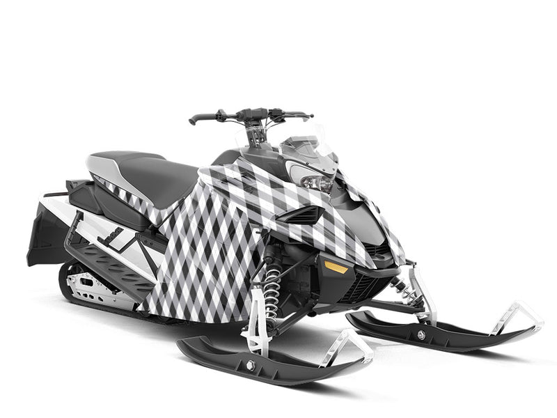 Dark Carbon Argyle Custom Wrapped Snowmobile