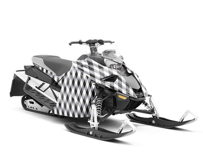 Dark Carbon Argyle Custom Wrapped Snowmobile
