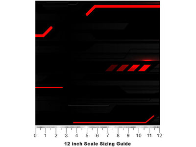 Dark Crimson  Technology Vinyl Film Pattern Size 12 inch Scale~Rwraps Dark Crimson  Technology Sizing Chart~3