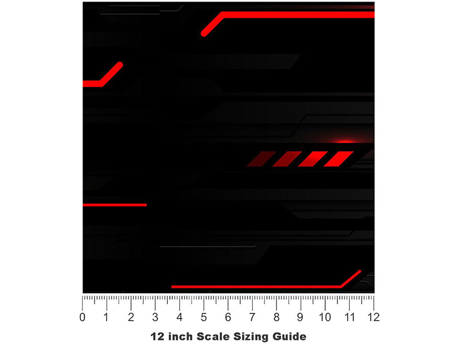 Dark Crimson  Technology Vinyl Film Pattern Size 12 inch Scale~Rwraps Dark Crimson  Technology Sizing Chart~3