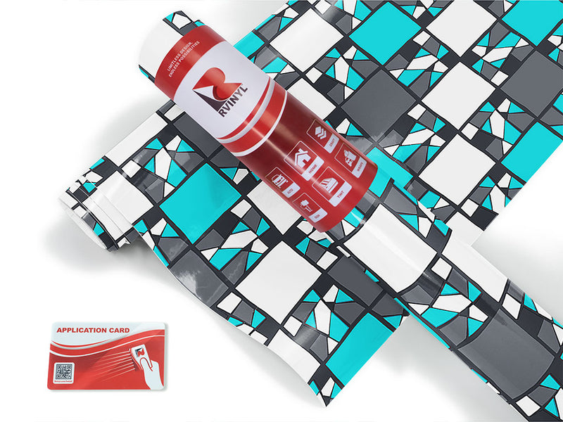 dark cyan mosaic Craft Vinyl Roll