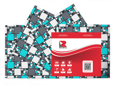 dark cyan mosaic Craft Vinyl Sheet Pack
