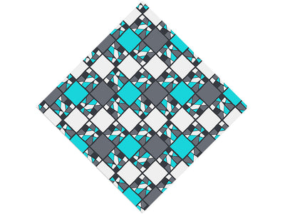 Dark Cyan Mosaic Vinyl Wrap Pattern