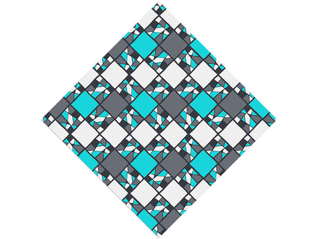 Dark Cyan Mosaic Vinyl Wrap Pattern